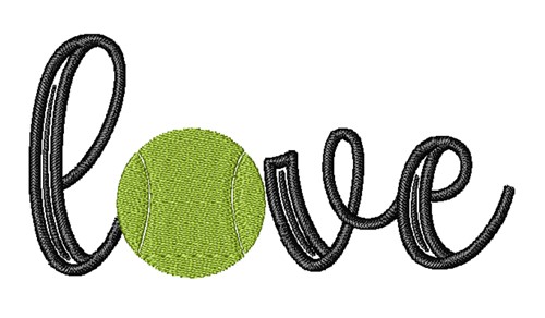 Love Tennis Machine Embroidery Design