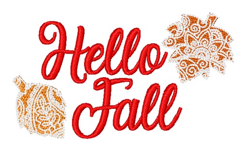 Hello Fall Machine Embroidery Design