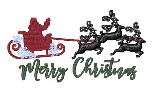 Merry Christmas Sleigh Machine Embroidery Design