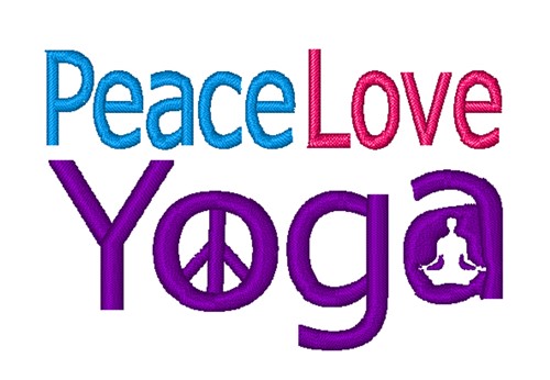 Peace Love Yoga Machine Embroidery Design