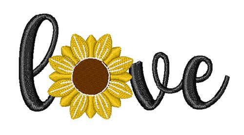 Love Sunflower Machine Embroidery Design