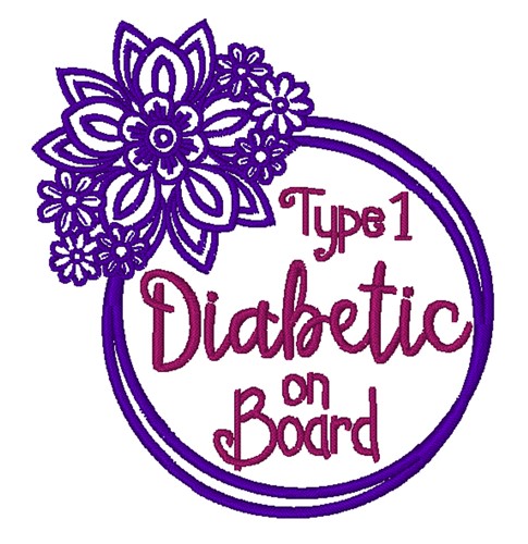 Type 1 Diabetic Machine Embroidery Design