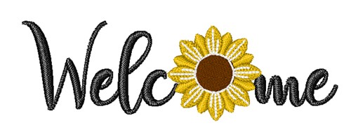 Welcome Sunflower Machine Embroidery Design