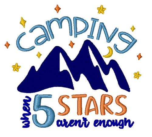 Camping 5 Stars Machine Embroidery Design