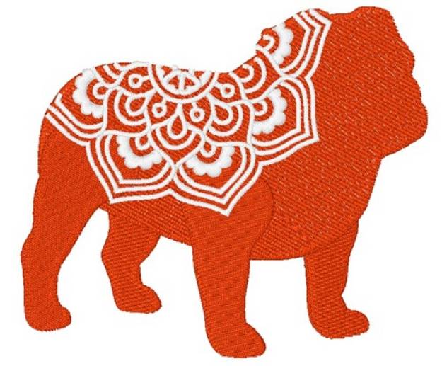 Picture of Bulldog Mandala Machine Embroidery Design