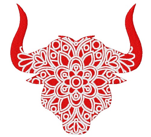 Bull Mandala Machine Embroidery Design