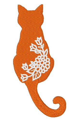 Cat Flowers Machine Embroidery Design
