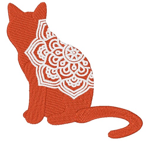 Cat Mandala Machine Embroidery Design