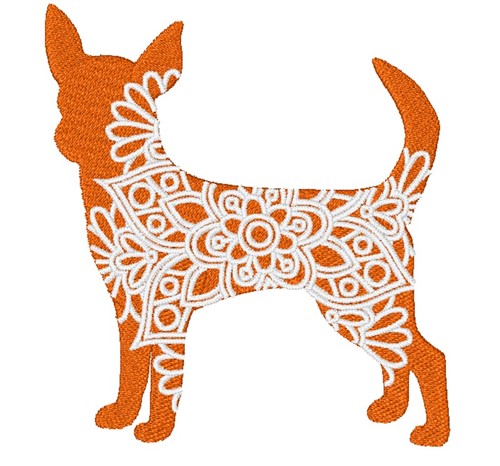 Chihuahua Mandala Machine Embroidery Design
