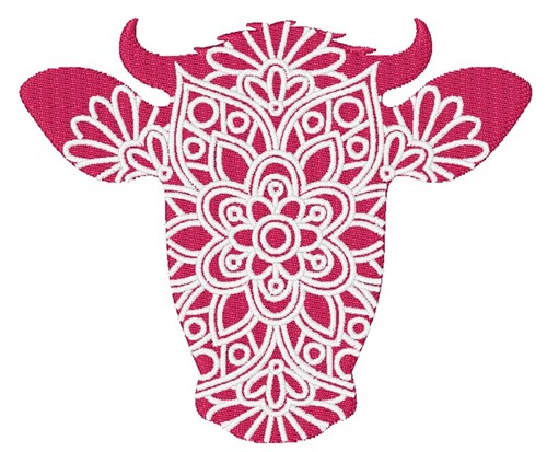Cow Face Machine Embroidery Design