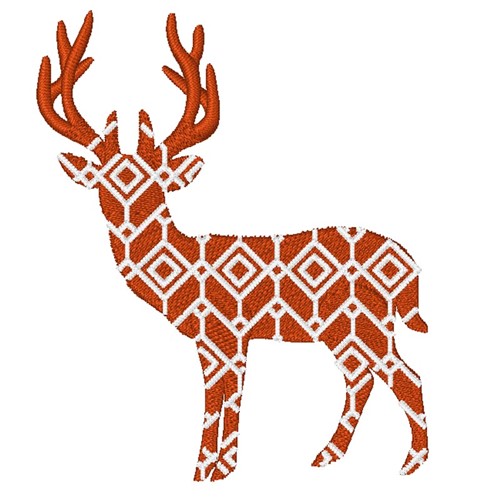 Deer Geographic Machine Embroidery Design