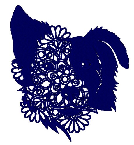 Dog Face Mandala Machine Embroidery Design