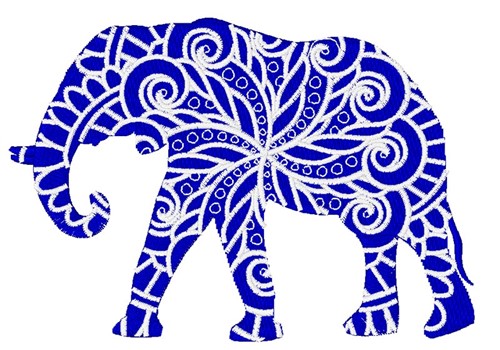 Elephant Mandala Machine Embroidery Design