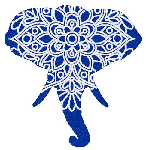 Elephant Head Machine Embroidery Design