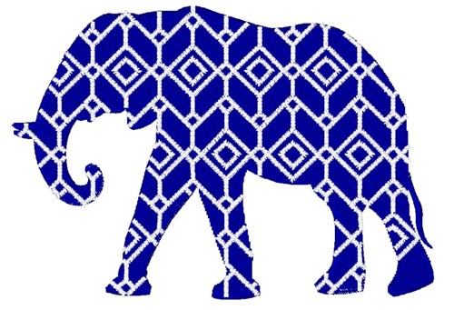 Geographic Elephant Machine Embroidery Design