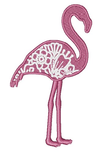 Floral Flamingo Machine Embroidery Design