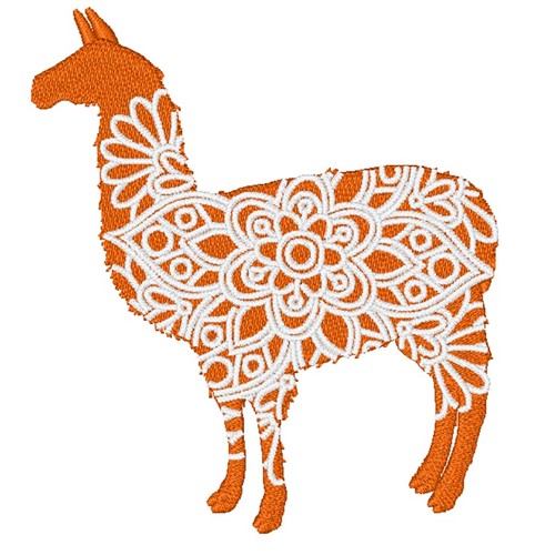 Mandala Llama Machine Embroidery Design