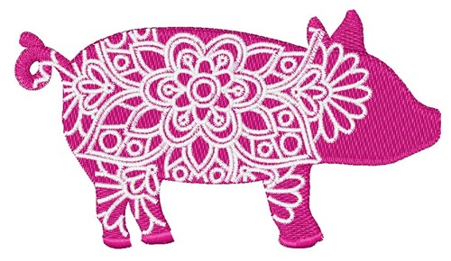 Mandala  Pig Machine Embroidery Design