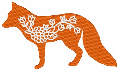 Fox Flowers Machine Embroidery Design