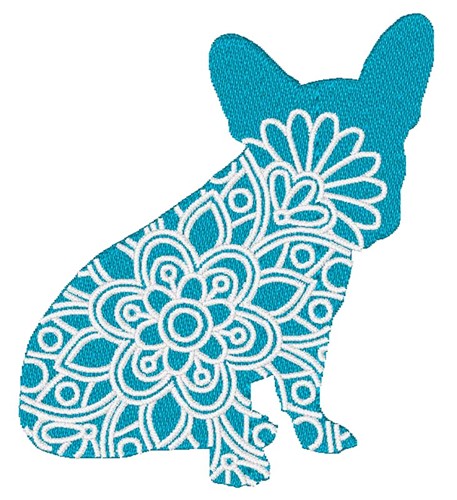 French Bulldog Mandala Machine Embroidery Design