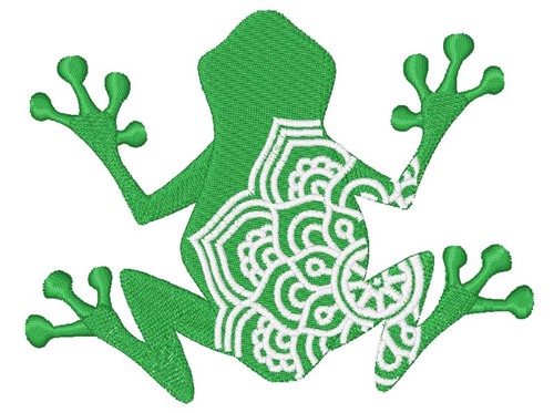 Frog Mandala Machine Embroidery Design