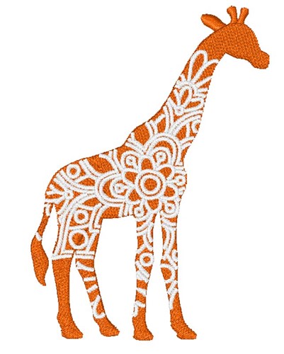 Giraffe Mandala Machine Embroidery Design