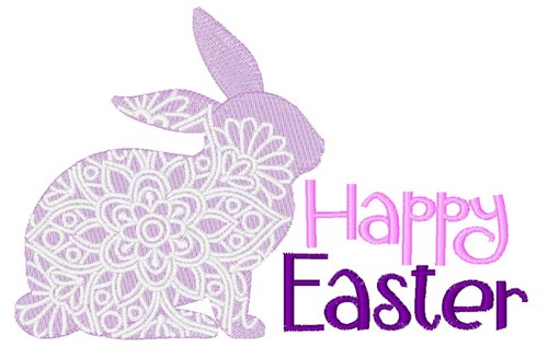Happy Easter Rabbit Machine Embroidery Design
