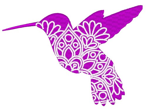 Hummingbird Mandala Machine Embroidery Design