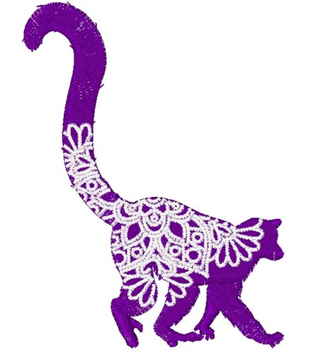 Lemur Mandala Machine Embroidery Design