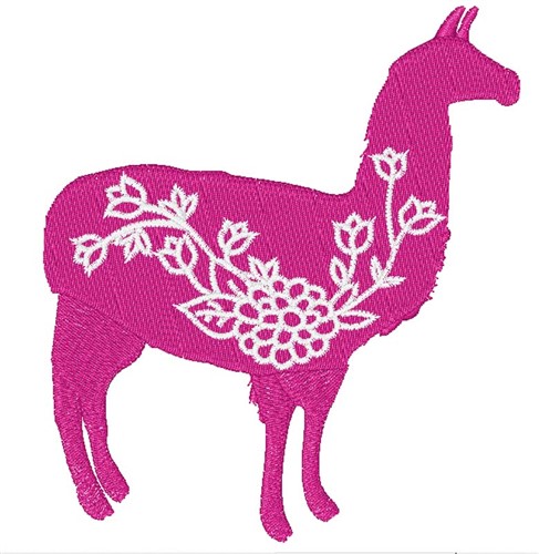 Llama Flowers Machine Embroidery Design
