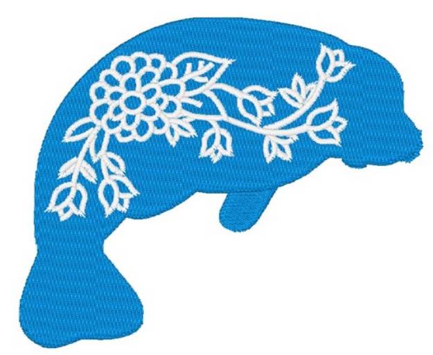 Picture of Manatee Flowers Machine Embroidery Design
