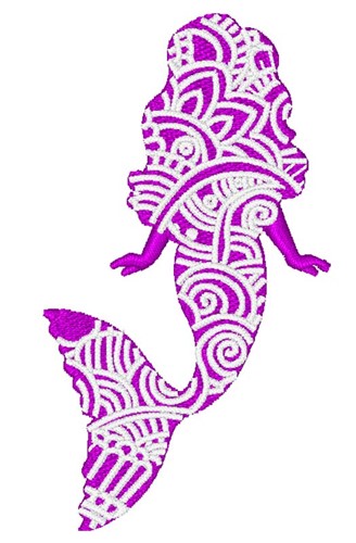 Mermaid Mandala Machine Embroidery Design