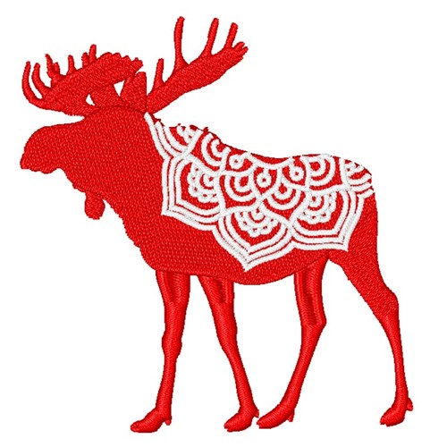 Moose Mandala Machine Embroidery Design