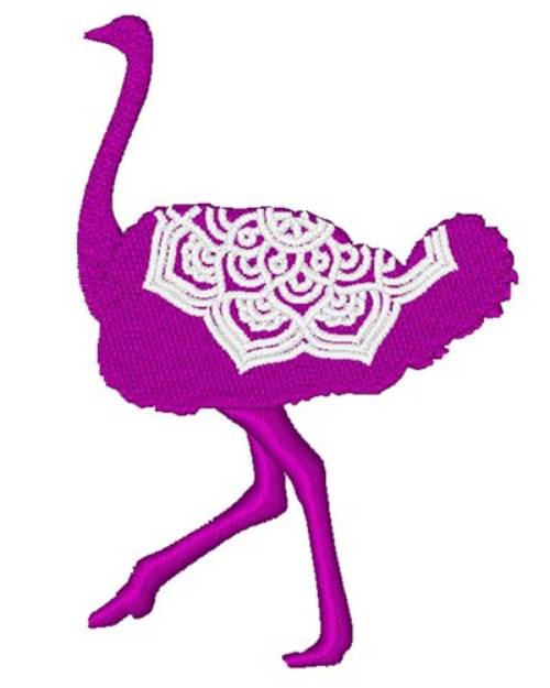 Picture of Ostrich Mandala Machine Embroidery Design