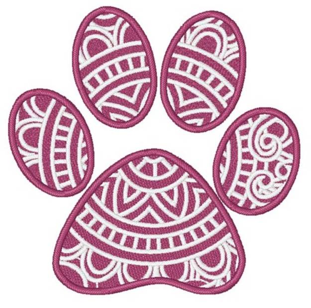 Picture of Paw Print Mandala Machine Embroidery Design
