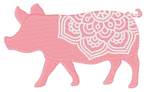 Pig Mandala Machine Embroidery Design