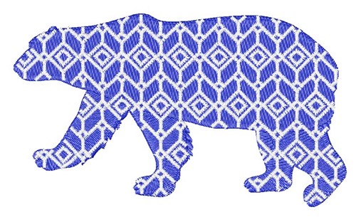 Geometric Polar Bear Machine Embroidery Design