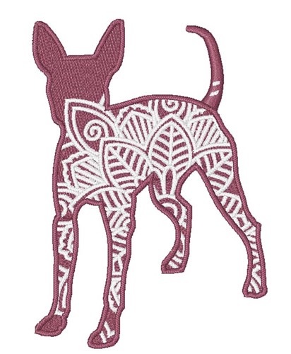 Rat Terrier Mandala Machine Embroidery Design