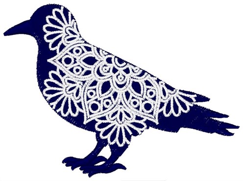 Raven Mandala Machine Embroidery Design