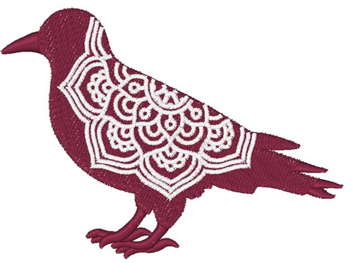 Mandala Raven Machine Embroidery Design