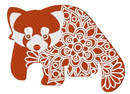 Red Panda Mandala Machine Embroidery Design