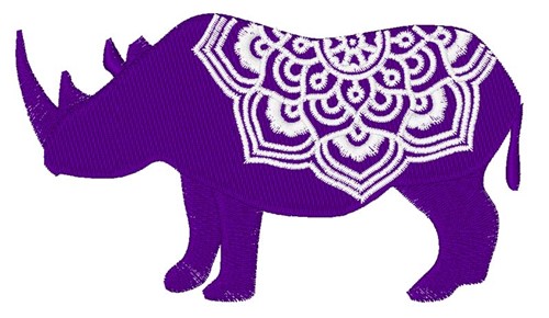 Mandala Rhino Machine Embroidery Design