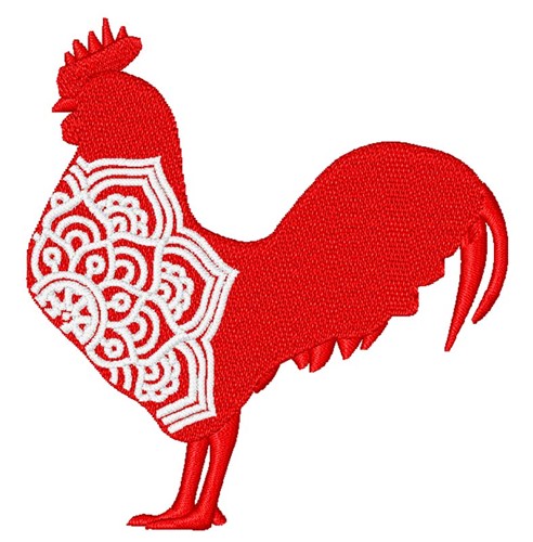Rooster Mandala Machine Embroidery Design