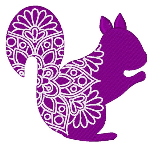 Squirrel Mandala Machine Embroidery Design