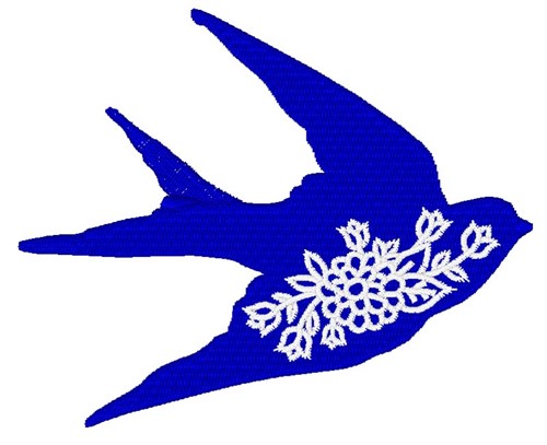 Swallow Flowers Machine Embroidery Design