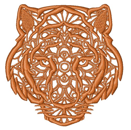 Tiger Face Mandala Machine Embroidery Design