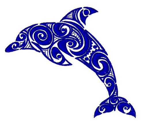 Tribal Dolphin Machine Embroidery Design