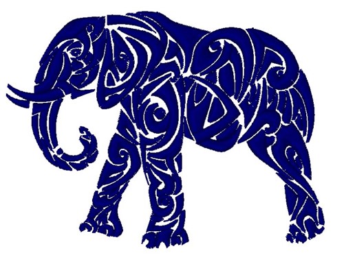 Tribal Elephant Machine Embroidery Design