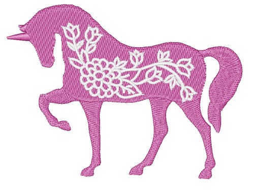 Unicorn Flowers Machine Embroidery Design