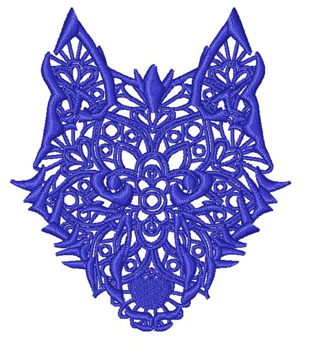 Wolf Face Mandala Machine Embroidery Design